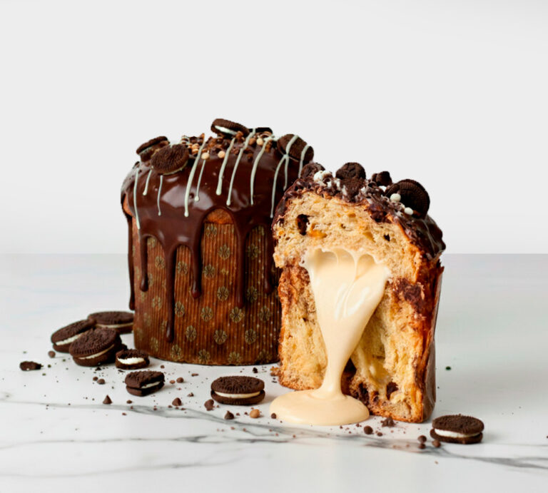 Panettone relleno chocolate blanco + oreo