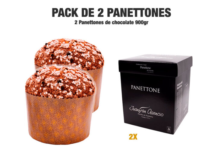 Pack de 2 panettones de chocolate