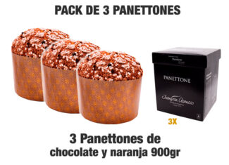 Pack de 3 Panettones de Chocolate y Naranja de 900 gr